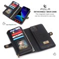 thumbnail image 3 of iPhone 11Pro 5.8 inch Wallet Case, Dteck 2 in 1 Leather Zipper Purse Multi-Function Tri-fold Wallet Case Detachable Magnetic Phone Cover with 14 Card Slots Money Pocket For iPhone 11 Pro,Black, 3 of 11