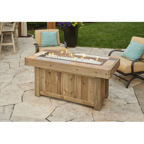The Outdoor GreatRoom Company Stainless Steel Propane/Natural Gas Fire Pit Table - Walmart.com ...