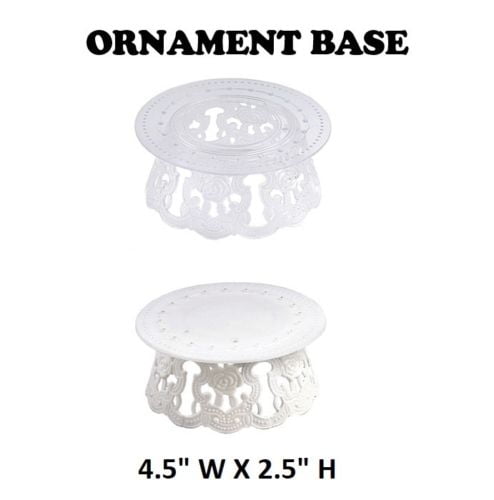 12 Pieces 4.5 Inch White Plastic Ornament Base For Cake Topper Base & Favors 
