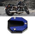 thumbnail image 2 of Unique Bargains 1pcs Universal Motorcycle Kickstand Pad CNC Side Stand Foot Extension Support Plate Blue, 2 of 6