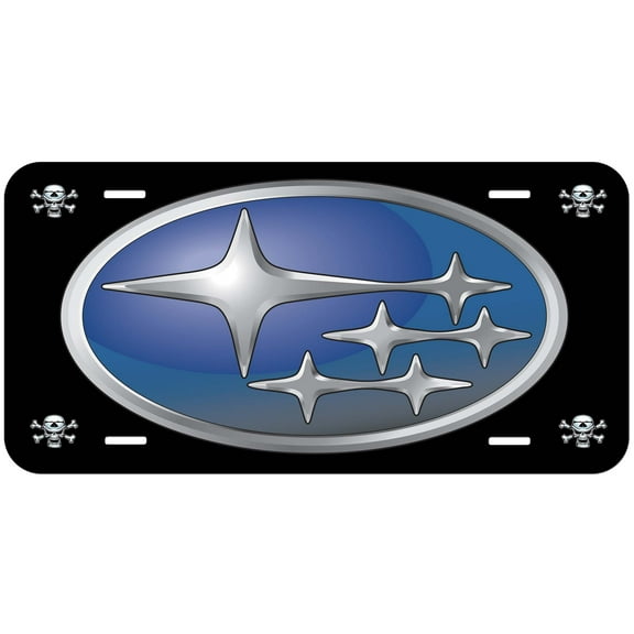 Subaru Black with Skull Flat Novelty Car Auto License Plate