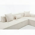 thumbnail image 5 of Modern Minimalist Terrycloth Fabric L-shaped Sofa 129.5*58*26.5 for Living Room, 5 of 13