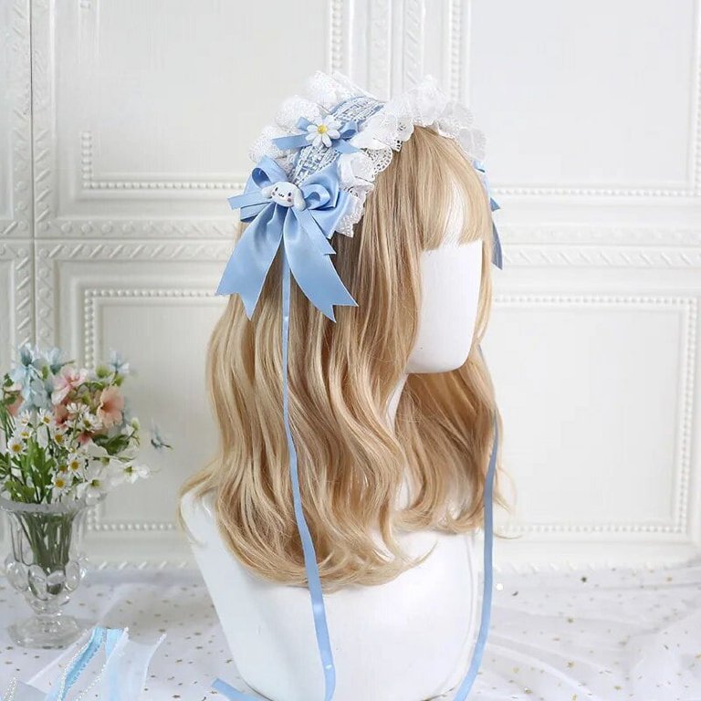 LAST 1! Kawaii Lolita Cinnamoroll Cosplay Ears Bow Cinnamoroll Lolita dress full set $119.00 now! Full set  main image 4