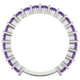 thumbnail image 5 of 1.2 ctw Wedding Band for Women - 14K White Gold Natural Amethyst Stackable Eternity Ring, 5 of 6