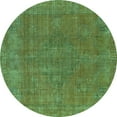 thumbnail image 1 of Ahgly Company Machine Washable Indoor Round Oriental Turquoise Blue Industrial Area Rugs, 7' Round, 1 of 4