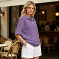 thumbnail image 4 of Dresfit Polo Shirts for Women Collared Golf Shirts Summer 2026 Short Sleeve Button Down Tennis Basic Tees Lightweight Plus Size Breathable Golf Tops 2XL, 4 of 5