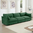 thumbnail image 4 of Newest 3 Seater Sofa,Storage Pull out Drawers Under Each Seat, ,3 - Seat Large Wide,Deep Seat Sofa,Excellent Storage Space, Suitable for Big Living Rooms, Chenille Green, 4 of 20