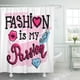 thumbnail image 1 of ABPHQTO is My Passion Girlish on White Pink Dots Kiss Lips Sketch Zapatos de tacón alto Cortina de ducha de baño 165x180 cm, 1 of 2