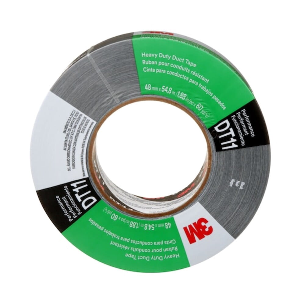 3m Duct Tape, Black, 60 yd L, 1-7/8 in W DT11
