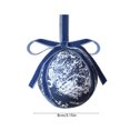 thumbnail image 3 of ARVELLIA Patterned Christmas Ball Ornament, Bow Topped Hanging Bauble Decoration, Lightweight Cloth Xmas Tree Decor for Holiday Party Tabletop Display, 3 of 6