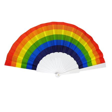 

Rainbow Fans | Parade Music Festival Dance Performance Supplies | Colorful Hand Held Fan Summer Accessory for Rainbow Party Decoration