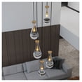 thumbnail image 4 of 5 Light Cluster Pendant Light, Brass Chandelier Adjustable, Modern Raindrop Kitchen Island Lighting, Foyer Stairwell Hanging Lights, E12 Bulbs Required, 4 of 6
