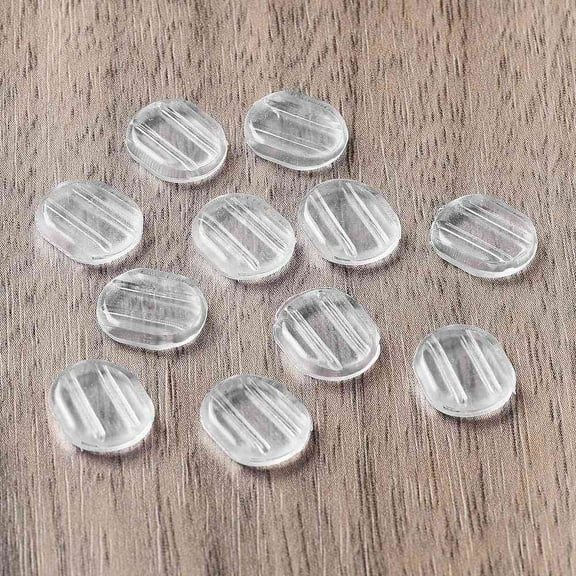 100pcs Comfort Silicone Clip on Earring Pads for French Clip Earrings Anti-Pain Clip-on Earring Cushion Clear 10x8.5x2mm Hole: 1x7.5mm