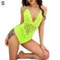 thumbnail image 1 of Sexy Jumpsuit Soft Cosplay Body Mono de tela de pantalla de encaje para mujeres adultas, verde fluorescente, S Sweethay XX000036-11, 1 of 7