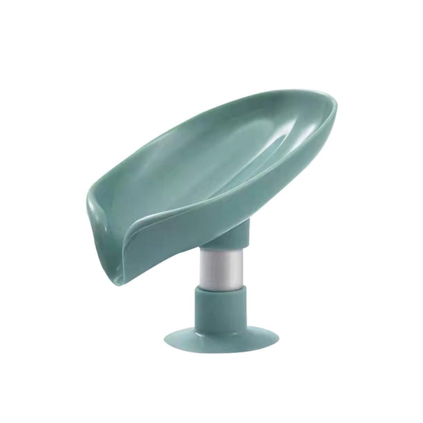 Caja de jabón en forma de hoja Soporte de drenaje Ventosa Soporte sin perforaciones (Verde corto) Likrtyny Para estrenar