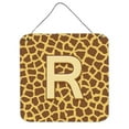 thumbnail image 1 of Carolines Treasures CJ1025-RDS66 Letter R Initial Monogram - Giraffe Aluminium Metal Wall Or Door Hanging Prints - 6 x 6 In., 1 of 1