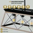 thumbnail image 5 of Farmhouse Rectangular 5-Light Pendant Lighting for Kitchen Island, Bar, Office, 5 of 7