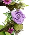 thumbnail image 3 of Northlight Roses and Mixed Florals with Foliage Mini Spring Artificial Wreath - Pink - 8", 3 of 6