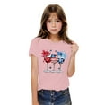 thumbnail image 4 of Toddler Casual Patriotic Tshirts Cotton Tee Shirts Independence Day USA Flag Graphic Tees Summer Cute T-Shirts Pink， 9 Years, 4 of 7