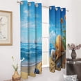 thumbnail image 2 of Seashell On The Beach Window Curtain Panels Grommet Blackout Curtains Blackout Curtains for Living Room, 2 of 7