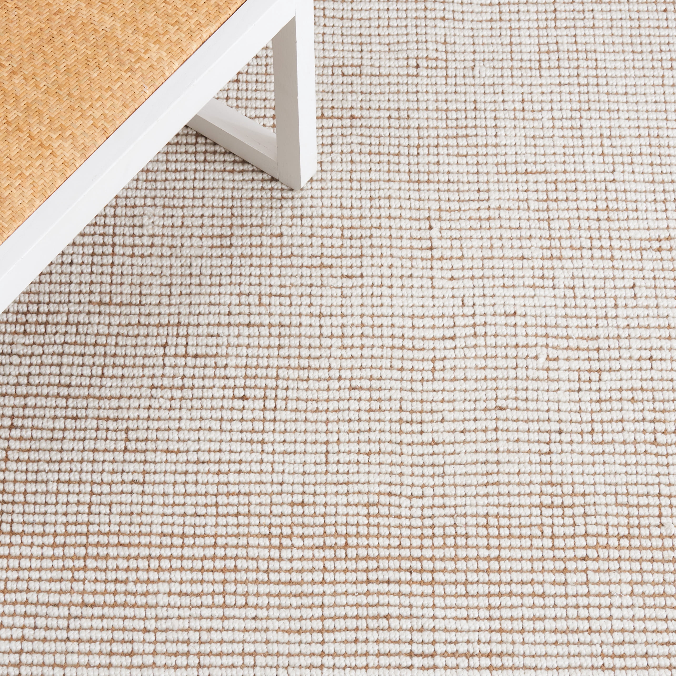 SAFAVIEH Natural Fiber Crawford Abstract Area Rug, Ivory/Natural, 6' x 6' Square