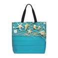 thumbnail image 1 of Easygdp Seashells And Fishing Net On Blue Wooden Table Bolsa Tote para Mujer, Bolso de Hombro para Trabajo, Playa, Viajes, Compras y Supermercado, 1 of 7