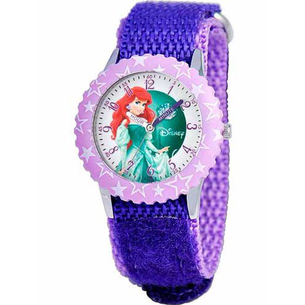 Disney Little Mermaid Ariel Girls' Stainless Steel Watch, Purple