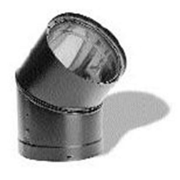 DuraVent 8645 6&quot; Double Wall Black 45 Degree Elbow