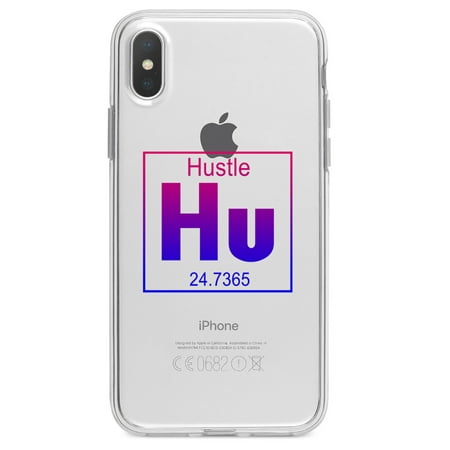 DistinctInk Clear Shockproof Hybrid Case for iPhone X / XS (5.8" Screen) - TPU Bumper Acrylic Back Tempered Glass Screen Protector - Entrepreneur Hustle Hu Element