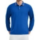 thumbnail image 1 of Camisa polo de golf de negocios de manga larga de ajuste regular para hombre en color sólido XL azul real, 1 of 6