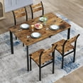 thumbnail image 4 of Baxluxe  4-person dining table and chair set, farmhouse-style kitchen dining table set, solid wood tabletop dining table, comes with 4 backrest chairs, vintage brown., 4 of 6