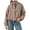 Brown #02, variant on Women Plaid Zipper Bomber Jacket Stand Collar Long Sleeve Jacket Cropped Outwear with Pockets S
