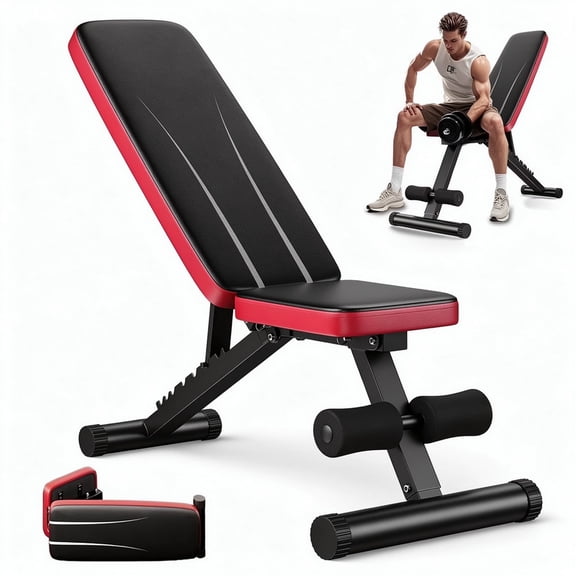 FED Fitness Nicepeople Series FWB1 Weight Bench for Home Gym, Foldable Workout Bench with 8 Backrests and 660LBS Weight Capacity