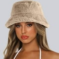 thumbnail image 2 of Clearance! Baberdicy Winter Thick Bucket Warm Hat Bucket Cap Basin Hat for Women Men Solid Color Style Khaki, 2 of 8