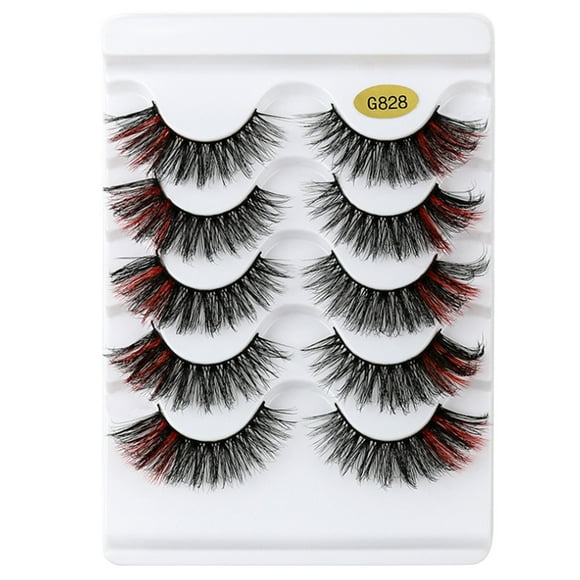 5 Pairs 3D False Lashes Fake Eyelashes Invisible Band Natural Long Thick Crisscross Black Eyelash Full Strip Reusable