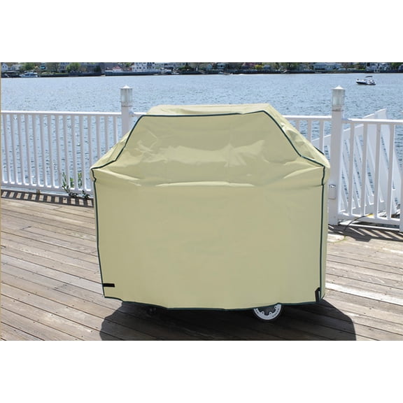 Durable Outdoor Patio Full Vinyl Premium Gas Grill Cover - Khaki