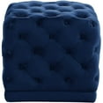 thumbnail image 1 of Meridian Furniture Stella Contemporary Velvet Ottoman/Stool in Navy, 1 of 8
