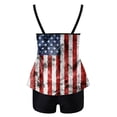 thumbnail image 4 of LPKRT Women Independence Day Tankini Set - High Waist Bikini With Removable Pads, Patriotic Swimsuit(Red-S), 4 of 6