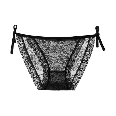 Mortilo Lace Panties   Womens Panties See Through Lightweight Briefs Gifts For Her Black One Size