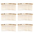 thumbnail image 1 of Senkary 10 peines de metal para el pelo con clip de alambre, peines para velo de novia (20 dientes dorados), 1 of 2