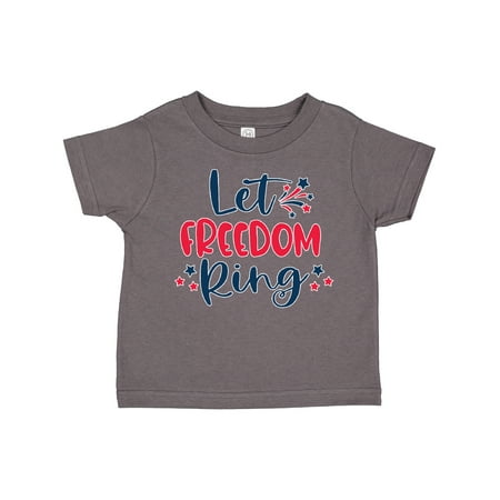 

Inktastic 4th of July Let Freedom Ring with Stars Gift Toddler Boy or Toddler Girl T-Shirt