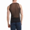 thumbnail image 4 of CENL Men Mesh See-Through Shine Tank Vest Fitness Shirt Undershirt Muscle Crop Top, 4 of 9