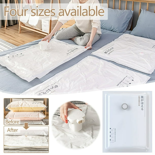 Xihbxyly Bolsa de Almacenamiento Al Vacío, Diseño Impreso En Blanco Lechoso, Cierre Hermético, Ahorra Espacio, Ideal para Guardar Ropa y Ropa de Cama, Ideal para Viajes, Material Duradero de Pa+Pe, P