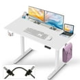 thumbnail image 1 of IMGadgets Standing Electric Adjustable Desk | 47'' x 24'' Large Workspace with 2 hooks | Ergonomic Sit-Stand Desk | Scratch-Resistant & Waterproof  | Height Adjustable Desk for Work and Home, 1 of 9