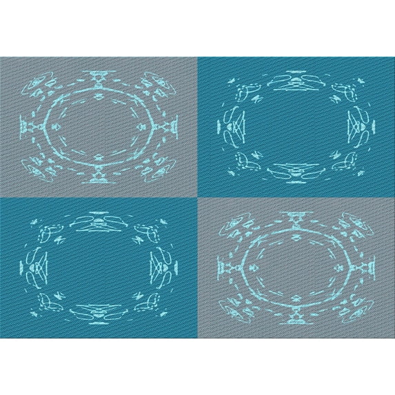 Ahgly Company Indoor Rectangle Patterned Steel Blue Area Rugs, 8' x 12'
