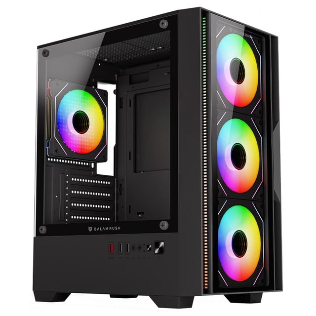 Gabinete BALAM RUSH 4900C Micro ATX 4 Fan ARGB BR-943888 negro