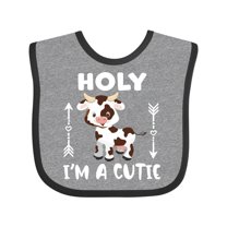 Inktastic I'm a Cutie White and Brown Holstein Cow with Arrows Boys or Girls Baby Bib