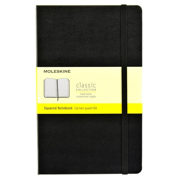 Classic Hard Cover Notebooks black, 5 in. x 8 1/4 in., 240 pages, squared (pack of 2)