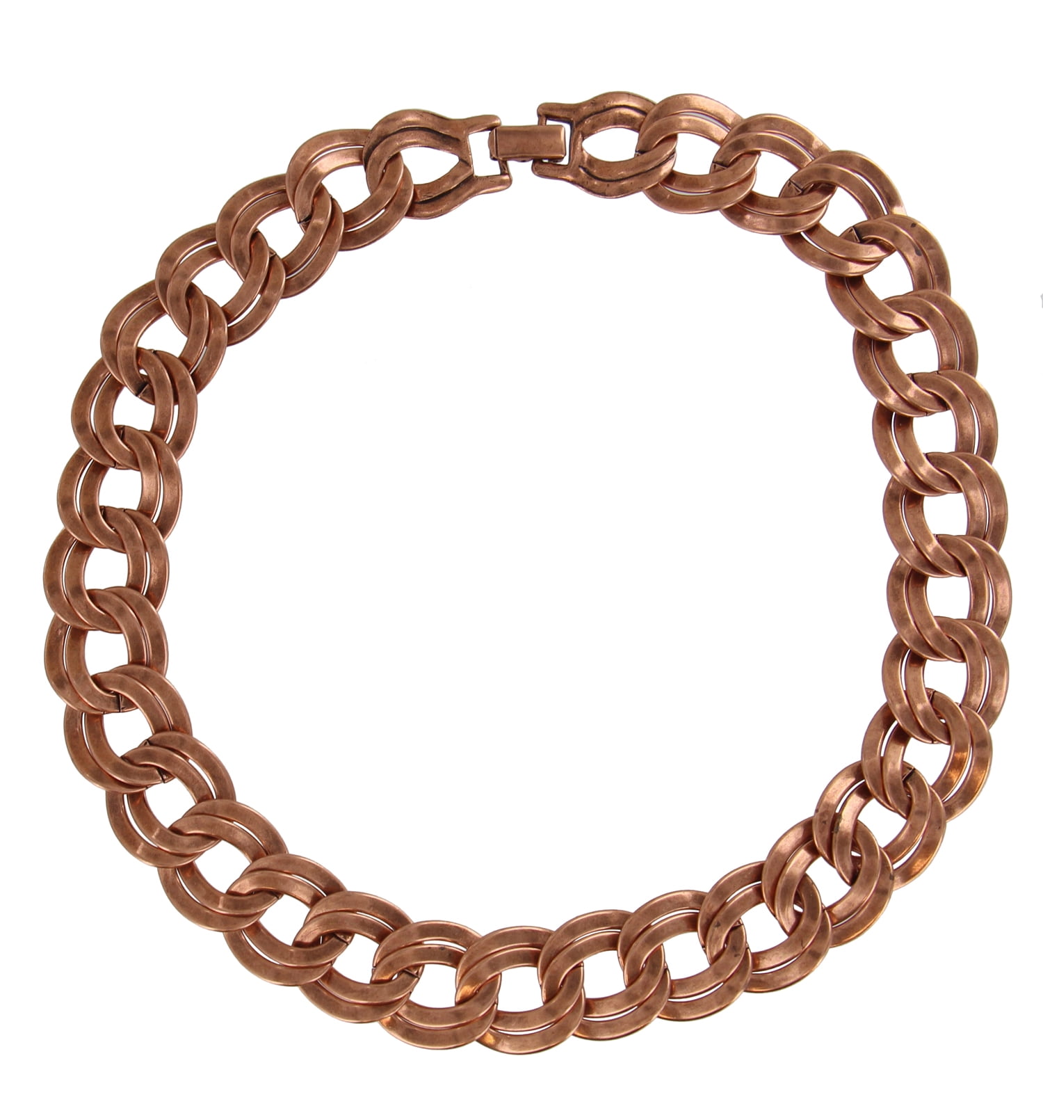 Ky & Co Copper Ox Tone Thick Link Double Curb Chain Statement Necklace Collar Ladies Adult Female Women