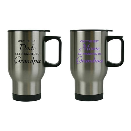 Only the Best Dads/Moms Get Promoted to Grandparents 14 oz Travel Coffee Mugs